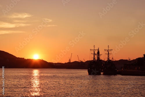 Sunset in Sasebo bay