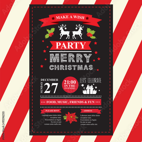 Poster invitation Merry Christmas.