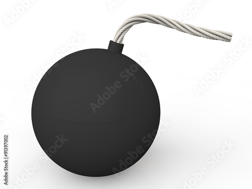 3d black spherical bomb