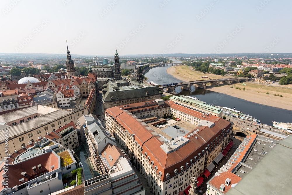 Dresden, Blick von der Frauenkirche zur Elbe