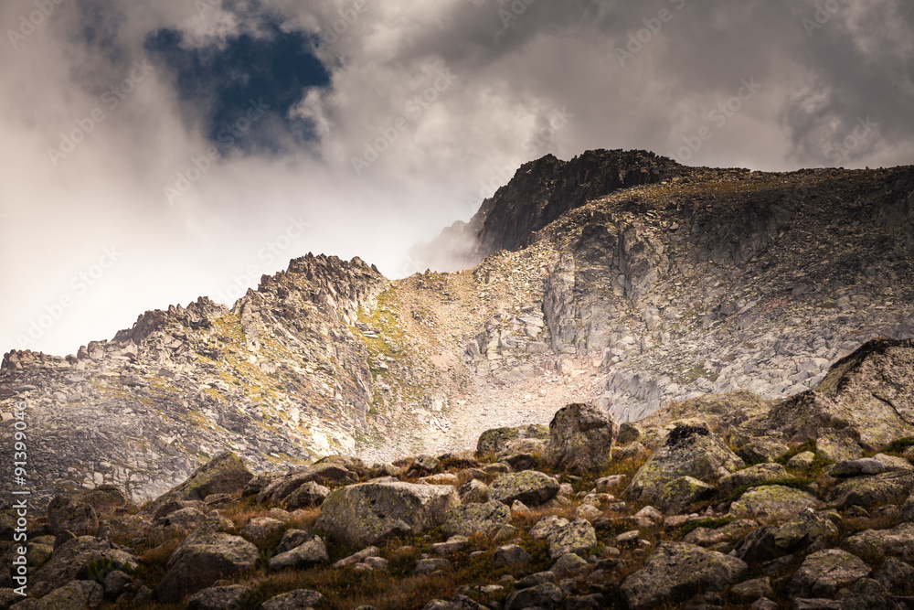 fog and cloud mountain under mist  the morning