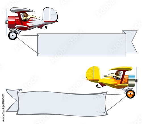 Cartoon Biplane