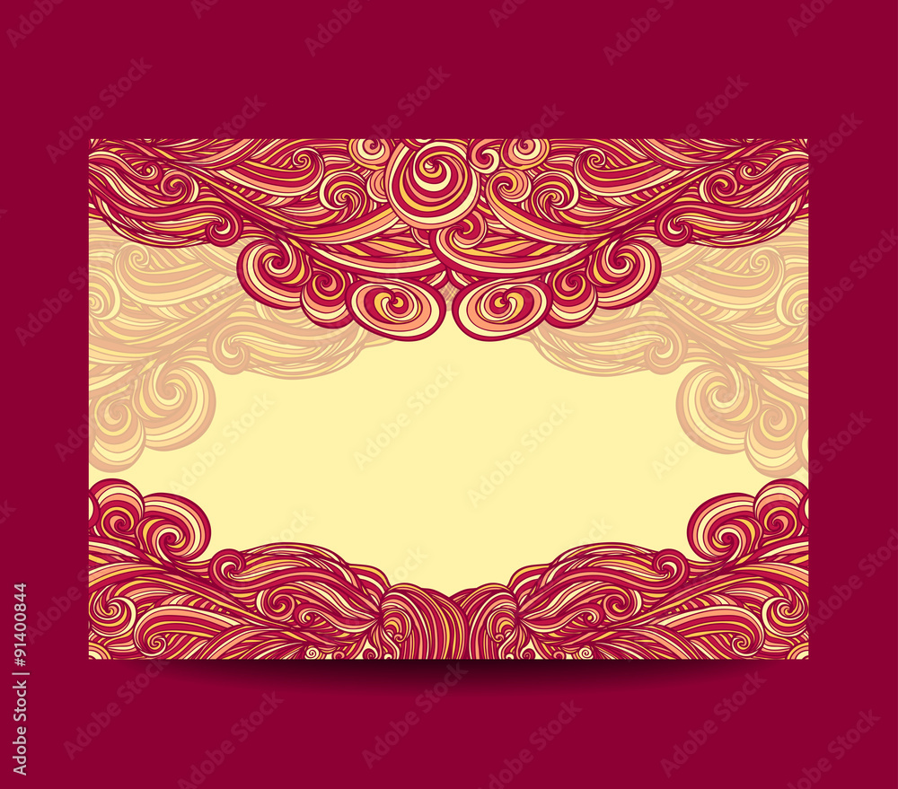 Template label with abstract wave in red yellow Template label with abstract wave in red yellow