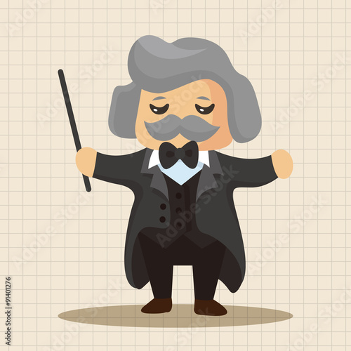 character musician conductor theme elements