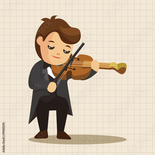 character musician violinist theme elements