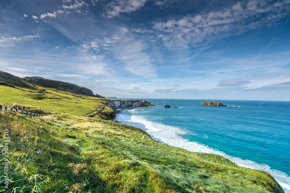 Beautiful coastal landscape in Northern Ireland