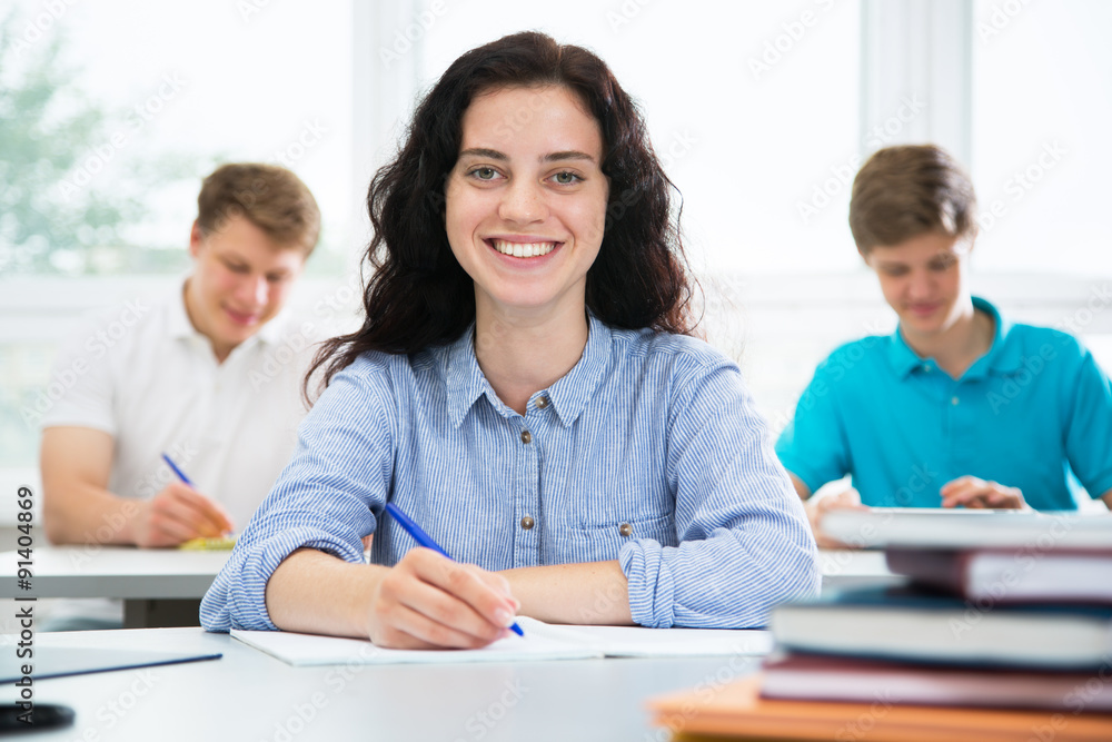 Pretty female university student portrait Pretty female university student portrait