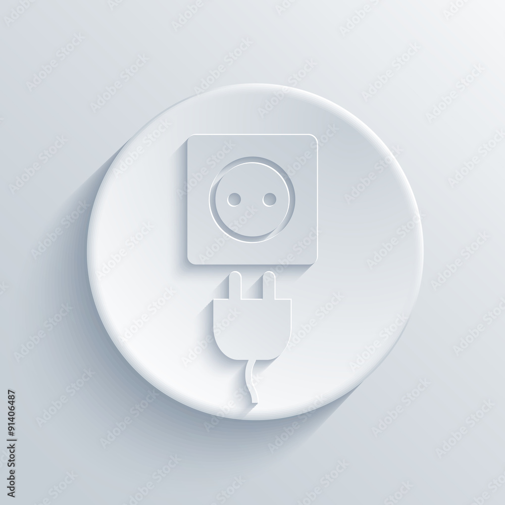 Vector modern light circle icon with shadow Vector modern light circle icon with shadow