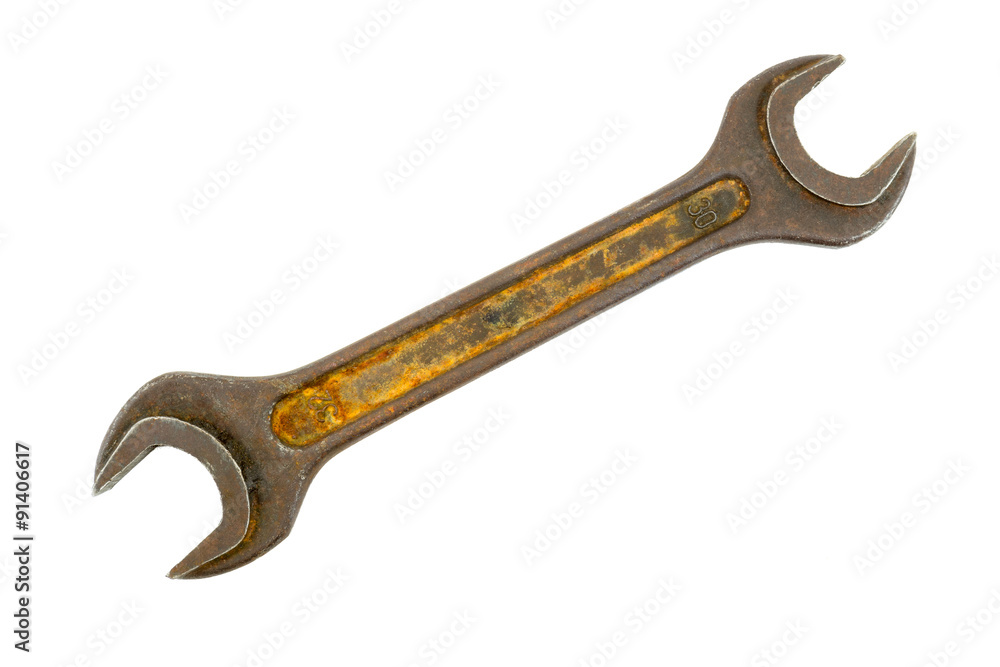 Big wrench isolated on a white background. Tools series. Big wrench isolated on a white background. Tools series.