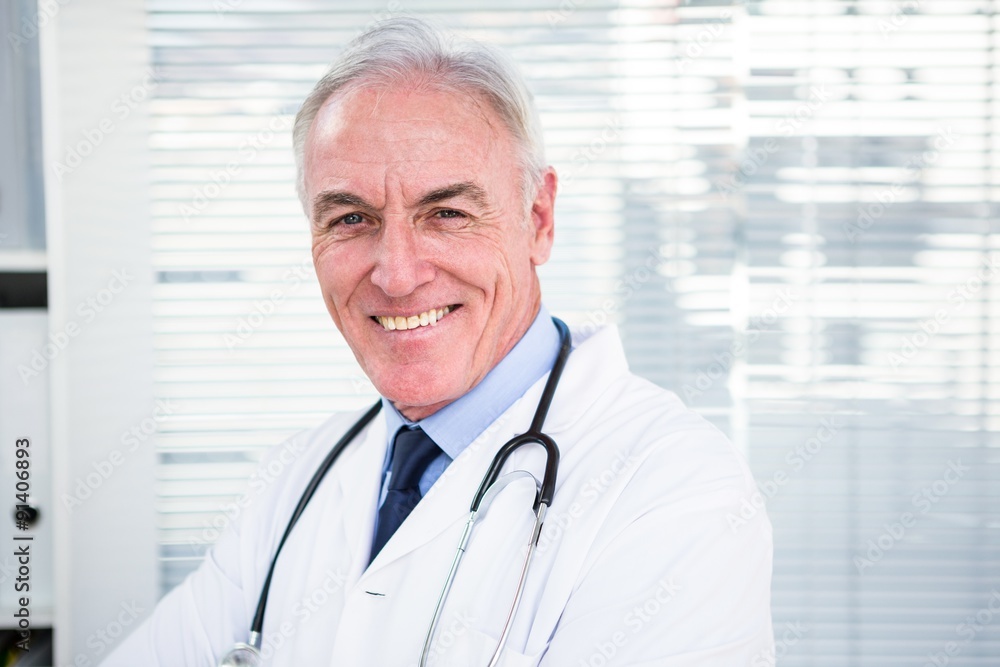Portrait of happy doctor with stethoscope Portrait of happy doctor with stethoscope