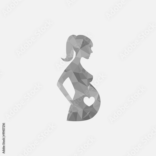 Pregnant woman sign icon vector. Women Pregnancy symbol.