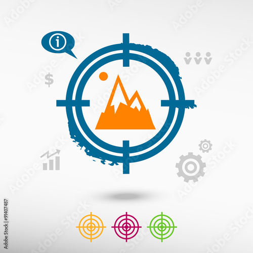 Mountain icon on target icons background