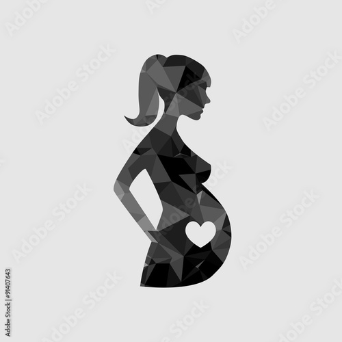 Pregnant woman sign icon vector. Women Pregnancy symbol.