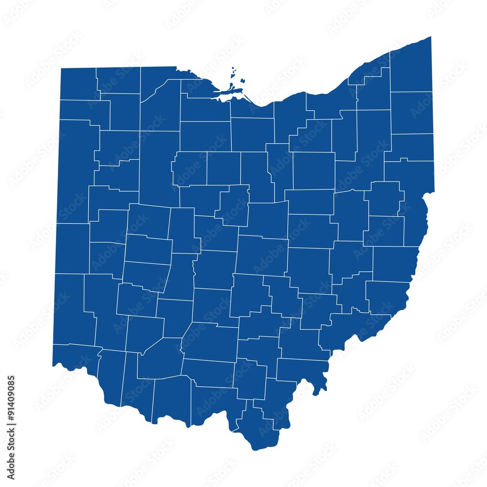 Map of Ohio - obrazy, fototapety, plakaty 