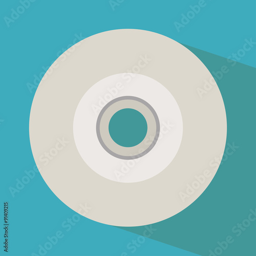 CD flat icon - compact disc with shadow