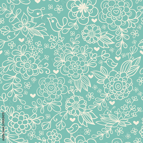 Vintage floral seamless pattern. Vector.