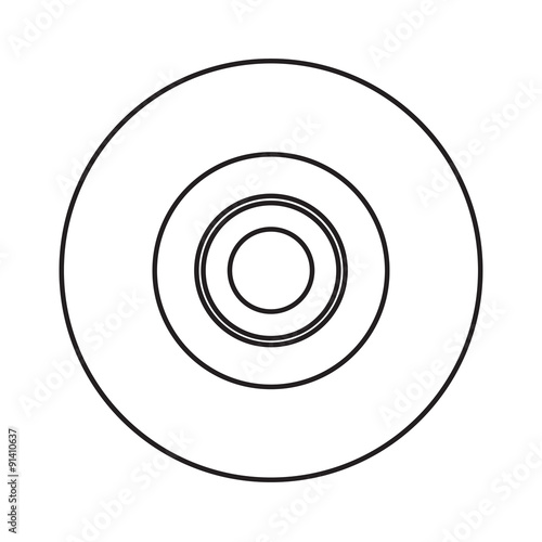 Vector CD icon - contour compact disc
