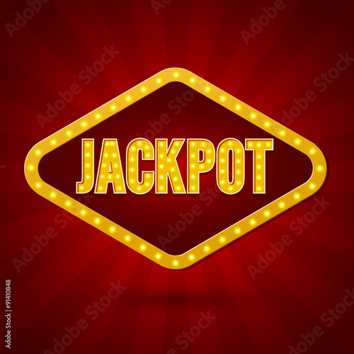 Jackpot. Banner Lighting. Vector illustration