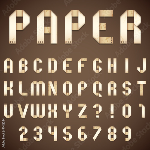 Old Paper Folded Font