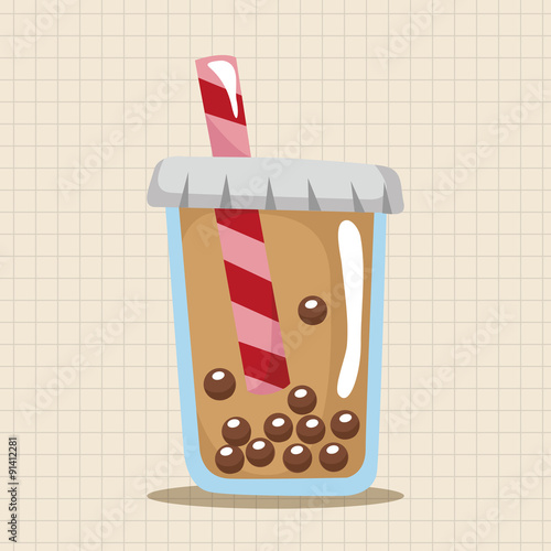 Wallpaper Mural bubble tea drink theme elements Torontodigital.ca