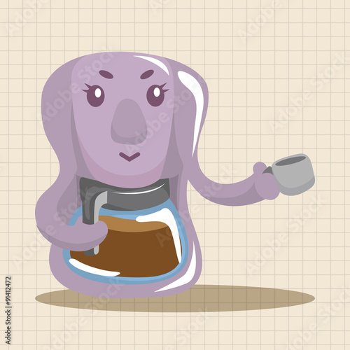 Home appliances theme coffee machine elements