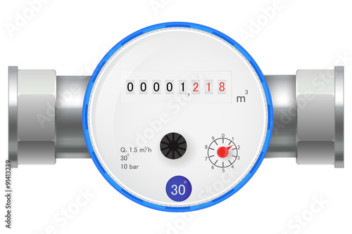 Water Meter. Cold water counter.