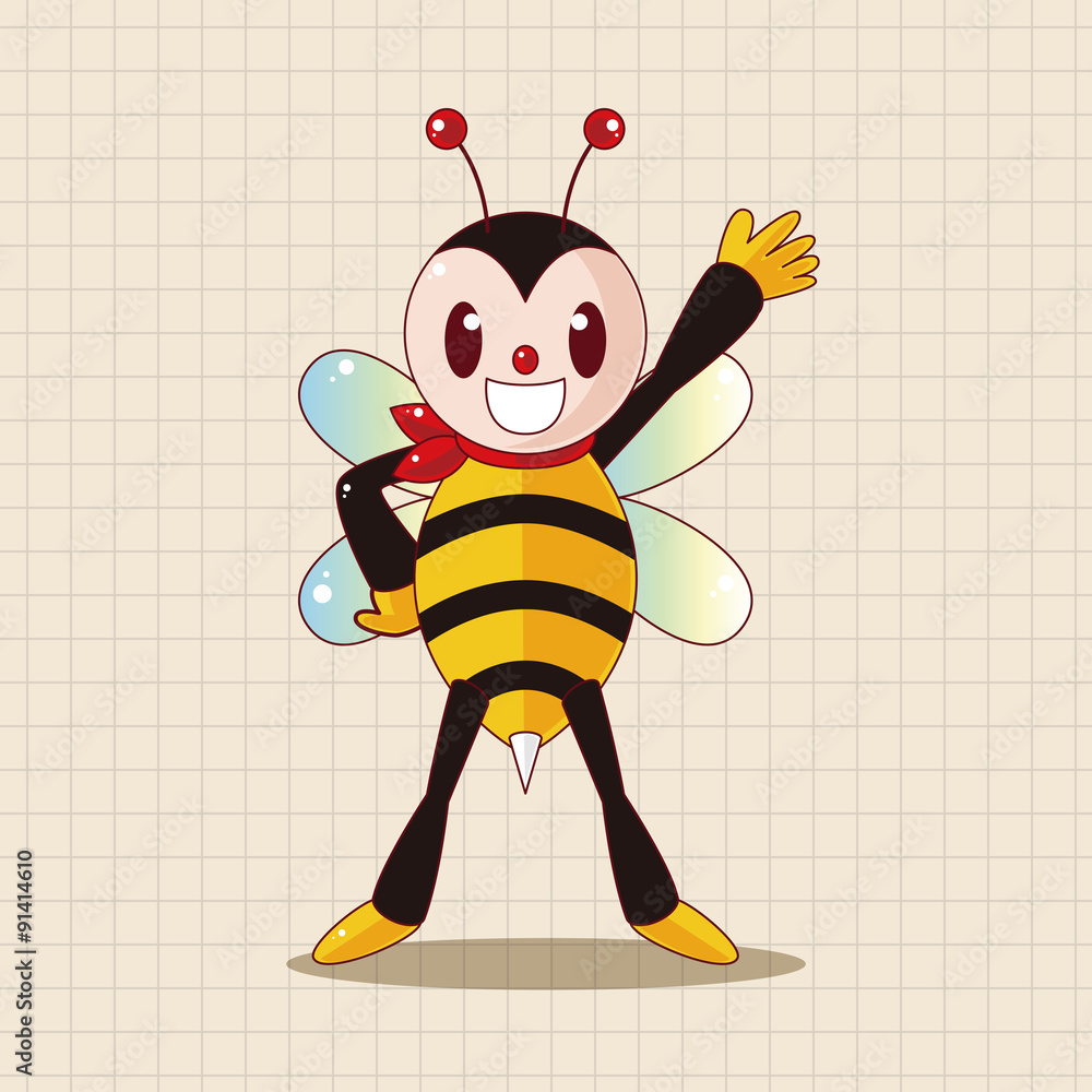 Fototapeta premium bee cartoon theme elements