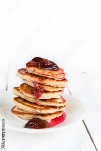 pancakes with plum jam