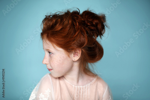 Photography Portrait of beautiful redhead little girl