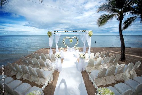 Wedding setting on a tropical beach