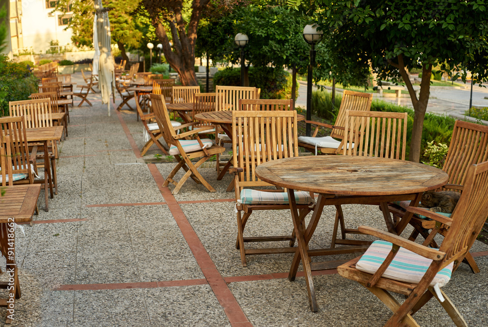 cafes on the summer terrace