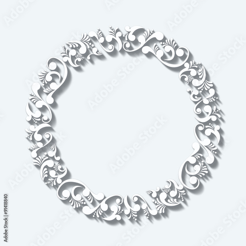 Ornamente Kreis white Papercut