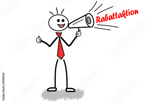 Strichmännchen mit Rabattaktion