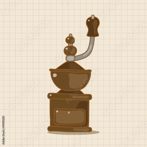 grinding coffee machine theme elements