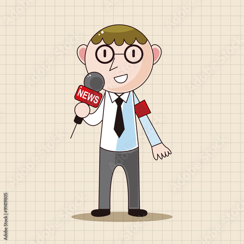 Reporter and photographer theme elements vector,eps