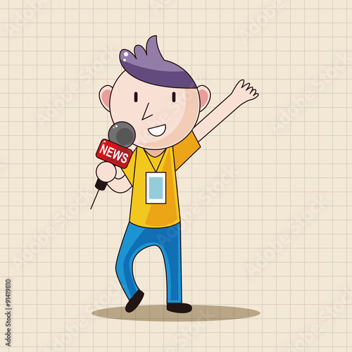 Reporter and photographer theme elements vector,eps