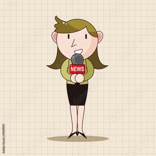 Reporter and photographer theme elements vector,eps