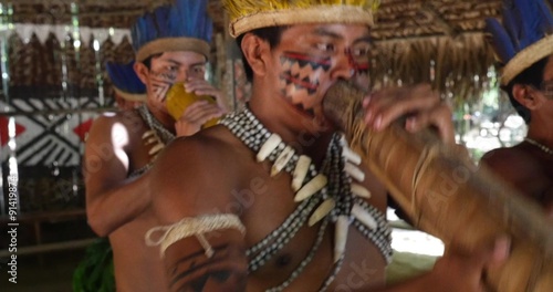 Indian tribe ritual in Amazon, Brazil