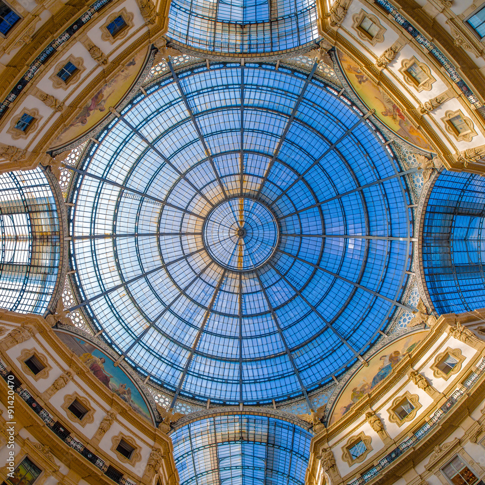 Dome in Galleria Vittorio Emanuele, Milan, Italy