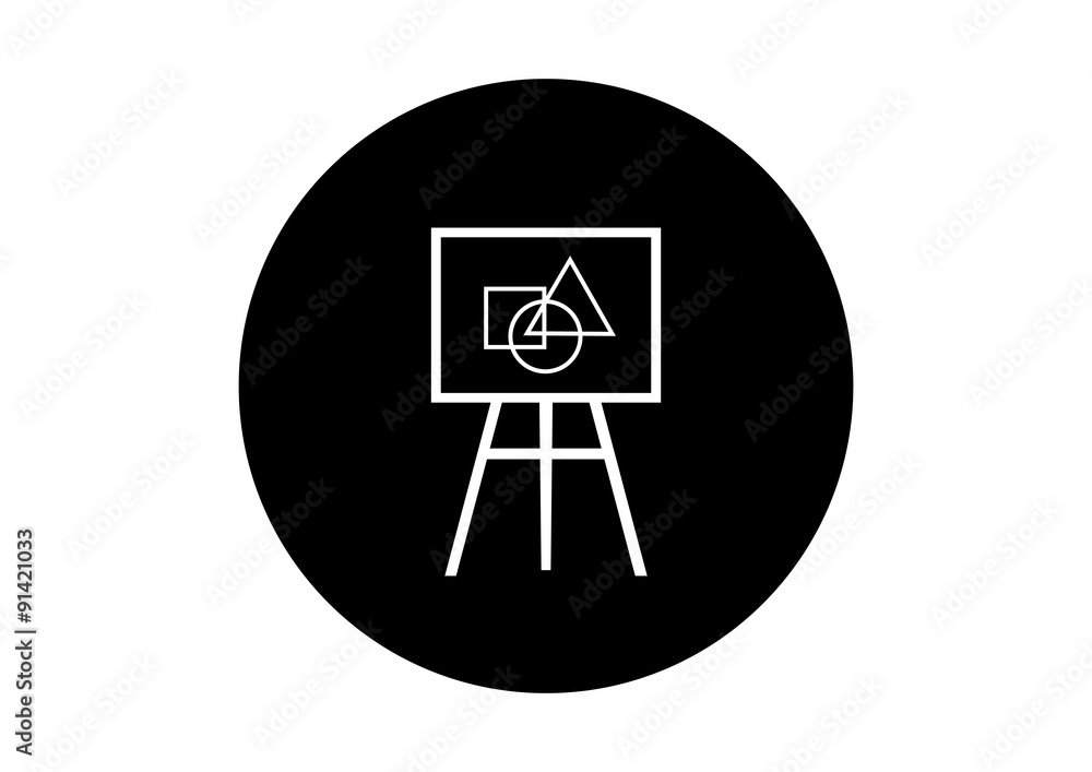 Black and white blackboard icon on white background Black and white blackboard icon on white background