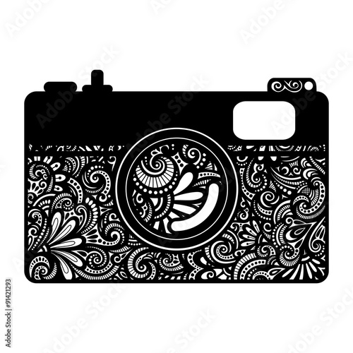 Vector Ornate Decorative Photo Camera