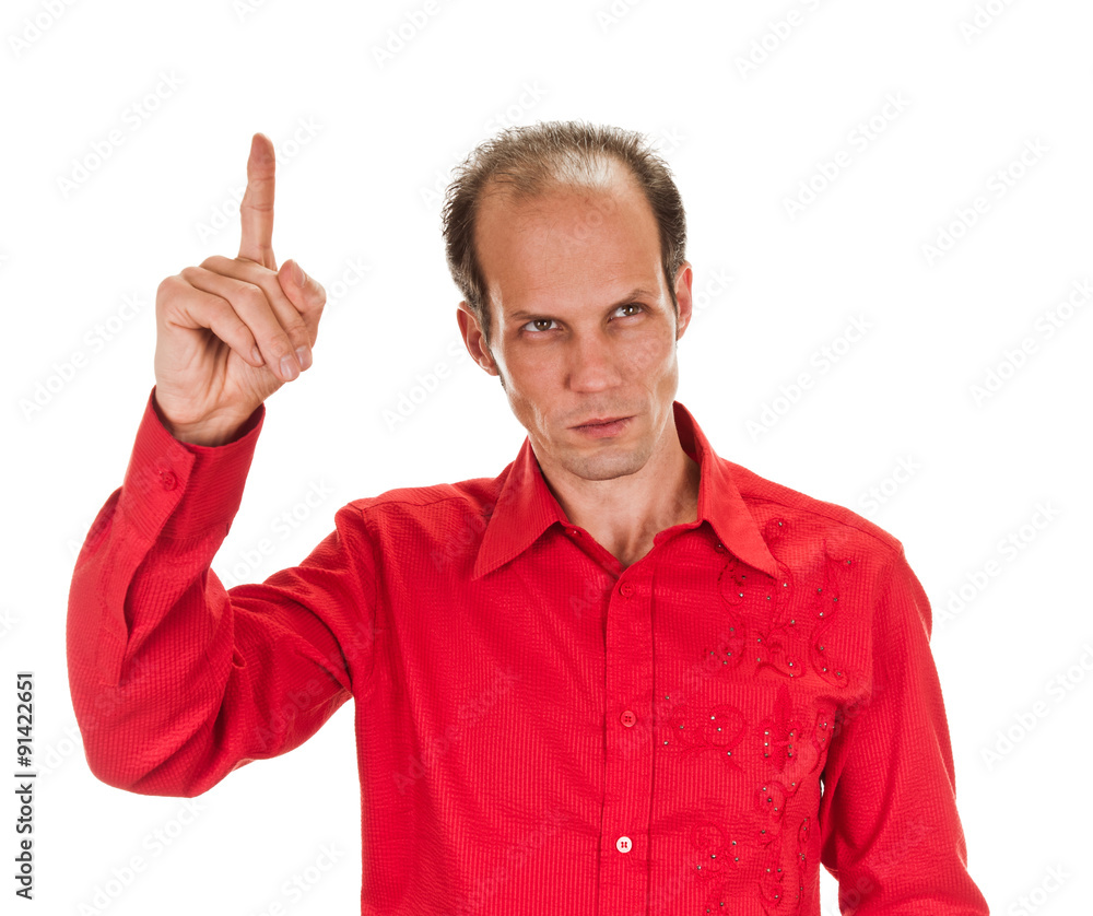 Eureka. man with an idea raising his finger Eureka. man with an idea raising his finger
