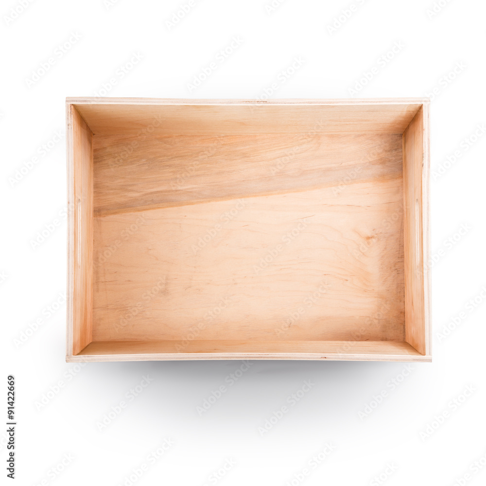 Top view of wooden box Top view of wooden box
