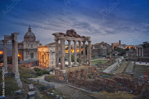 Fototapeta Roman Forum. Image of ruins of Roman Forum in Rome, Italy.