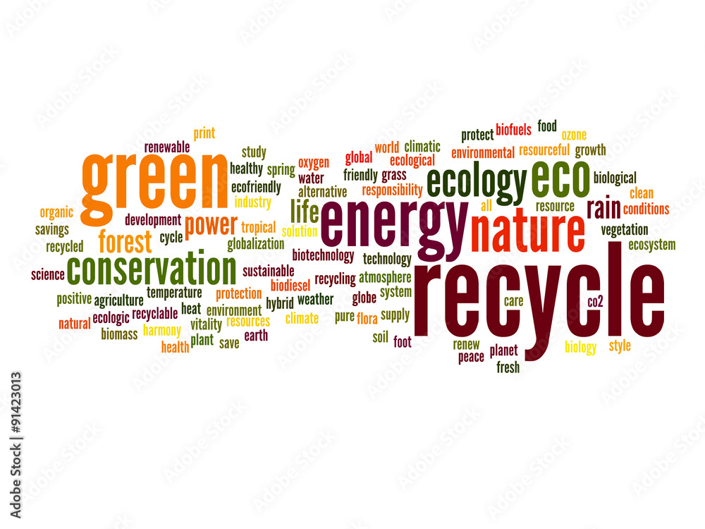 Fototapeta premium Conceptual ecology word cloud