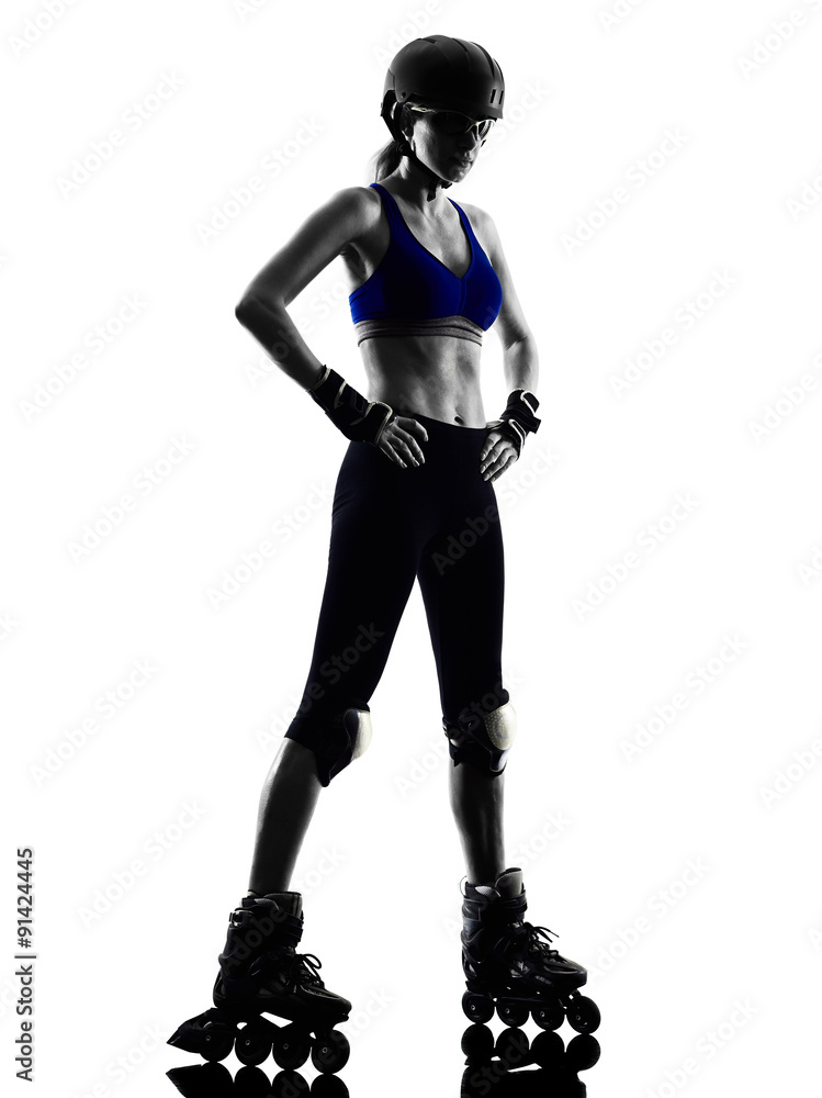 woman in roller skates  silhouette