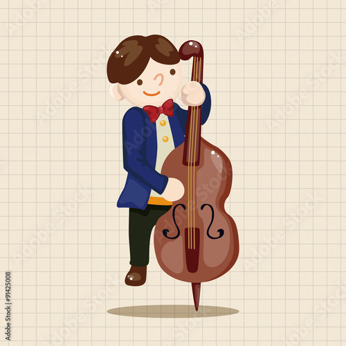 character musician cellist theme elements