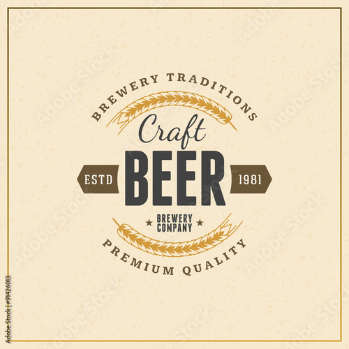 Retro Vintage Design Element for Brewery Badge, Logotype, Label. Vector Illustration