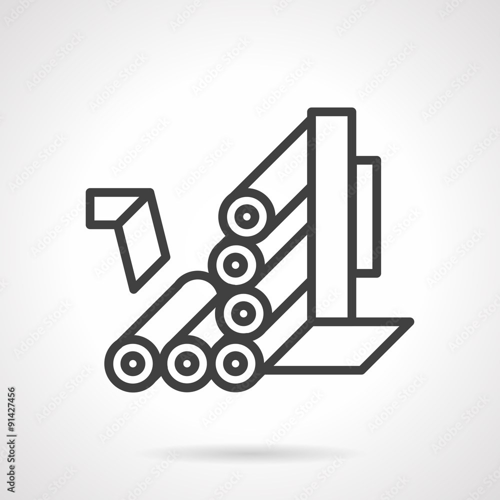Roller conveyor simple line vector icon Roller conveyor simple line vector icon