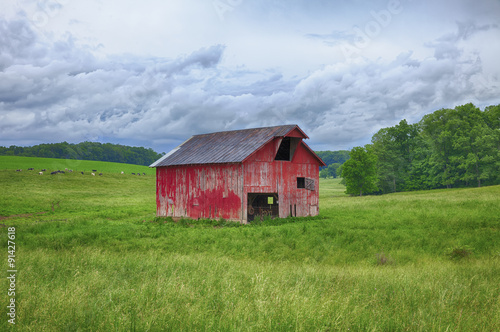 Red Barn In Ohio Field © searagen